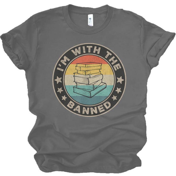 Im With The Banned Book Readers Retro Librarians Teachers Unisex Jersey T-Shirt Im With The Banned Book Readers Retro Librarians Teachers Unisex Jersey T-Shirt