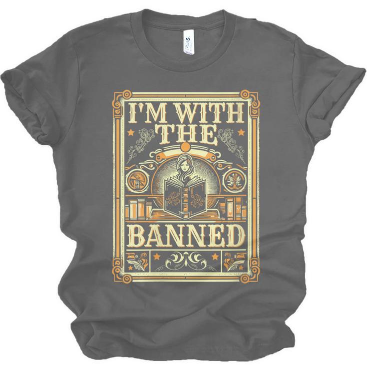 Banned Books Librarian Book Readers I m With The Banned Unisex Jersey T-Shirt