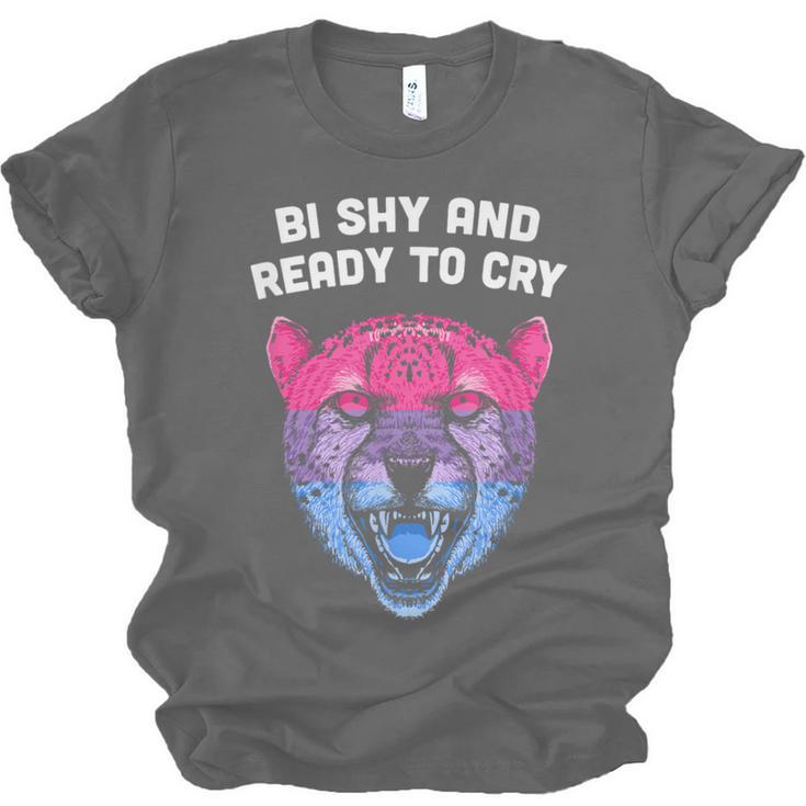 Bi Shy And Ready To Cry Bisexual Introvert Bi Pride Unisex Jersey T-Shirt Bi Shy And Ready To Cry Bisexual Introvert Bi Pride Unisex Jersey T-Shirt
