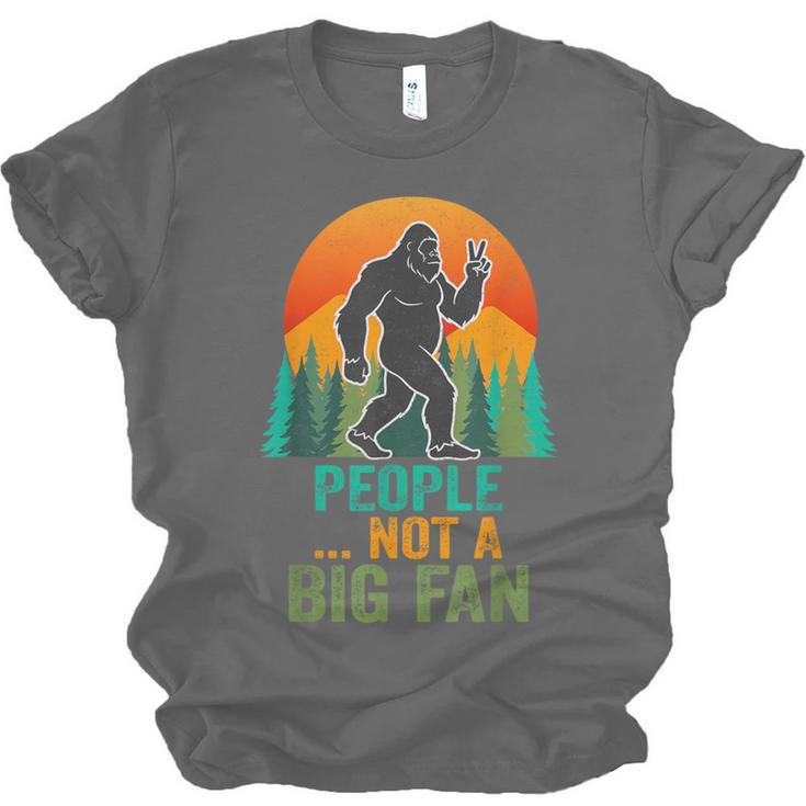 Bigfoot Introvert People Not A Big Fan Retro Sasquatch Unisex Jersey T-Shirt