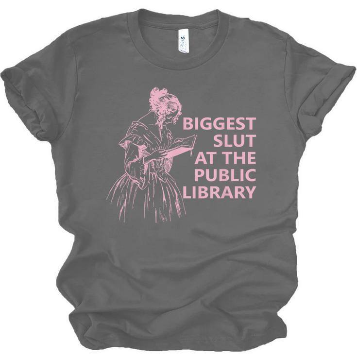 Biggest Slut At The Public Library Reading Book Club Unisex Jersey T-Shirt Biggest Slut At The Public Library Reading Book Club Unisex Jersey T-Shirt