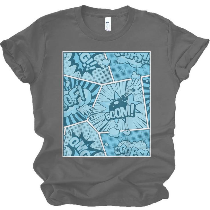 Blue Comic Book Blue Graphic Unisex Jersey T-Shirt