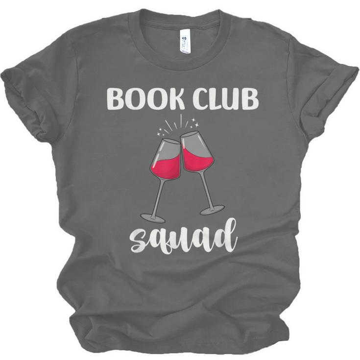 Book Club Squad Reading Bookworm Wine Lover Humor Unisex Jersey T-Shirt