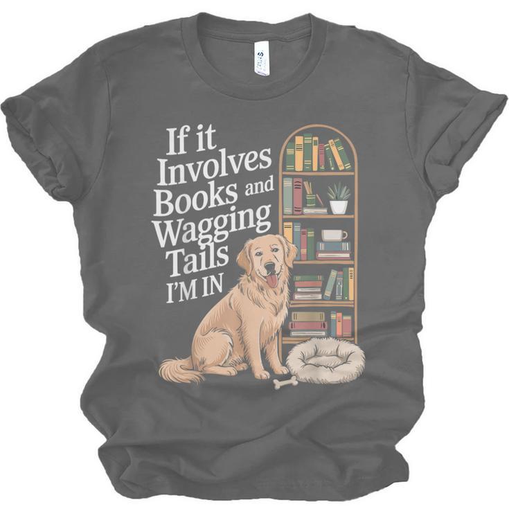 Book And Dog Lover Bookworm Reader Book Lover Unisex Jersey T-Shirt Book And Dog Lover Bookworm Reader Book Lover Unisex Jersey T-Shirt