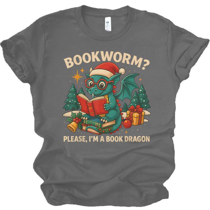 Book Dragon Christmas Reading For Fantasy Lovers Unisex Jersey T-Shirt