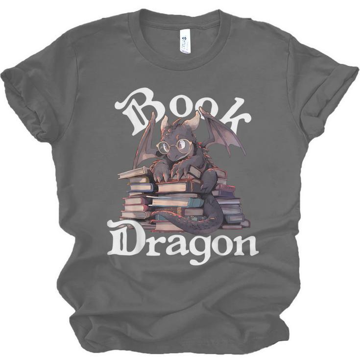 Book Dragon Book Lover Bookworm Book Reader Librarian Unisex Jersey T-Shirt