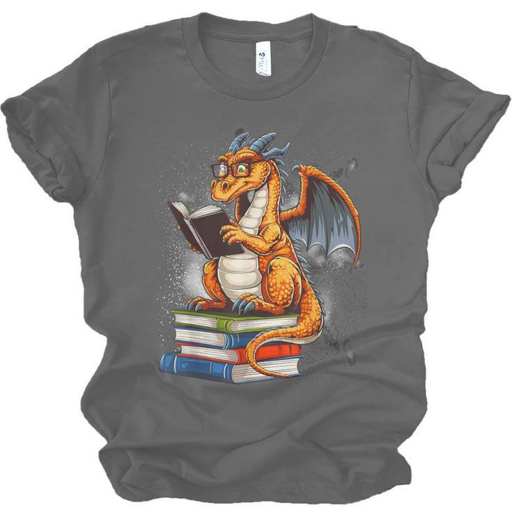 Book Dragon Reading Book Lover Unisex Jersey T-Shirt Book Dragon Reading Book Lover Unisex Jersey T-Shirt
