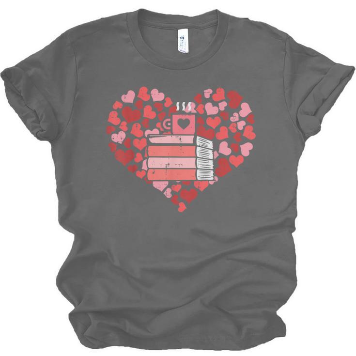 Book Heart Cute Read Book Reading Librarian Across America Unisex Jersey T-Shirt