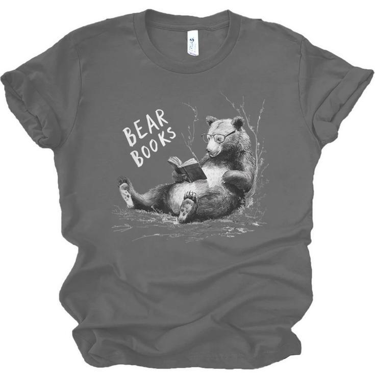 Book Lover Bear Cozy Reading Bear Graphic Bear Books Unisex Jersey T-Shirt Book Lover Bear Cozy Reading Bear Graphic Bear Books Unisex Jersey T-Shirt