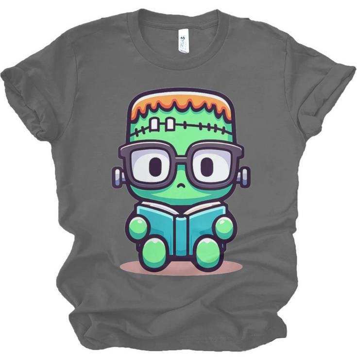 Book Lover Frankenstein's Monster With Reading Glasses Unisex Jersey T-Shirt