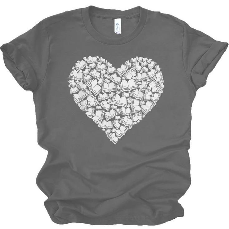 Book Lover Heart Shape Reading Librarian Library Teacher Unisex Jersey T-Shirt Book Lover Heart Shape Reading Librarian Library Teacher Unisex Jersey T-Shirt