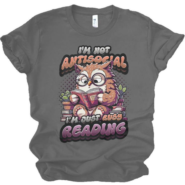 Book Lover Owl Reading Books Introvert Bookworm Unisex Jersey T-Shirt Book Lover Owl Reading Books Introvert Bookworm Unisex Jersey T-Shirt