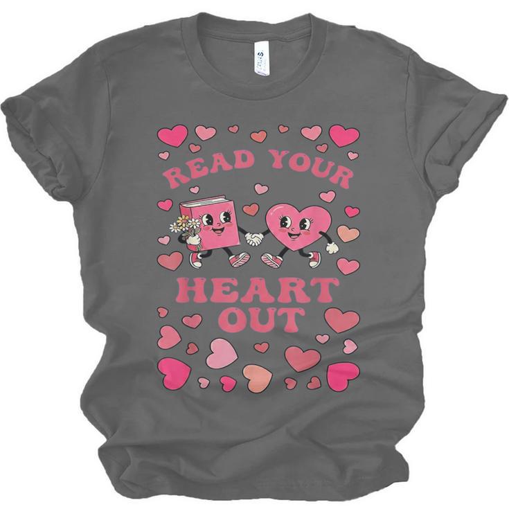 Book Lover Read Your Heart Out Teacher Valentines Unisex Jersey T-Shirt