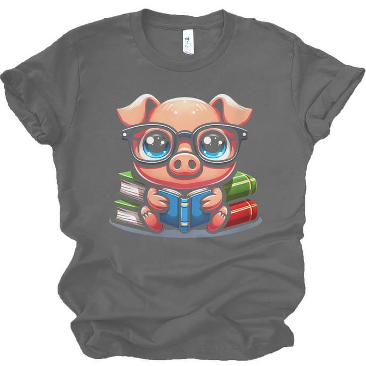 Book Lover Reading Pig Unisex Jersey T-Shirt