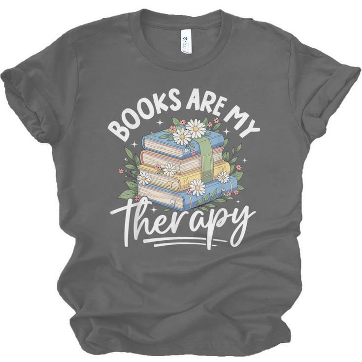 Book Are My Therapy Aesthetic Bookish Reading Unisex Jersey T-Shirt Book Are My Therapy Aesthetic Bookish Reading Unisex Jersey T-Shirt