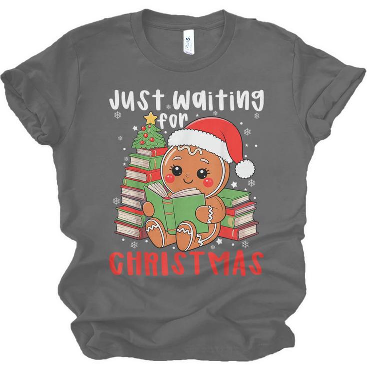 Book Reading Just Waiting For Christmas Gingerbread Unisex Jersey T-Shirt Book Reading Just Waiting For Christmas Gingerbread Unisex Jersey T-Shirt
