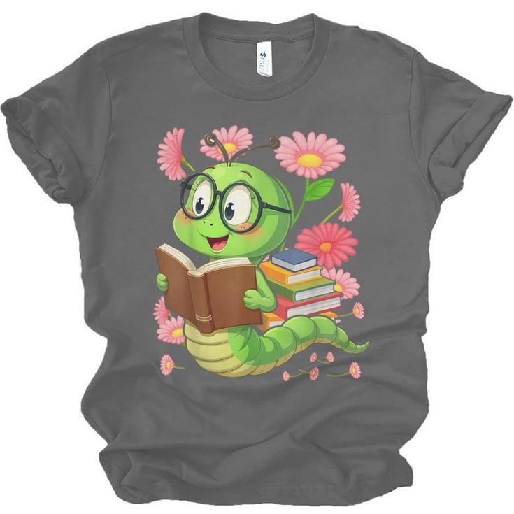 Book Worm Costume World Book Day Cute Kawaii Worm Reading Unisex Jersey T-Shirt