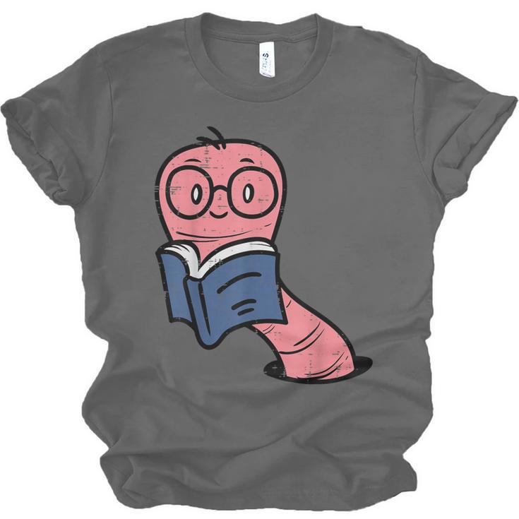 Book Worm Pun Read Reading Librarian America Men Women Kids Unisex Jersey T-Shirt