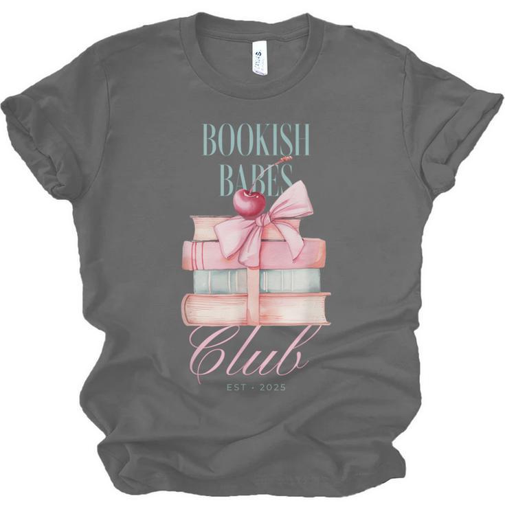 Bookish Babes Club Cute Pink Book Stack With Bow Unisex Jersey T-Shirt