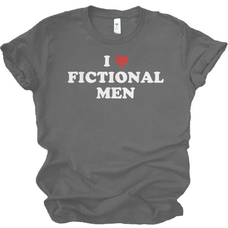 Bookish Quote Reading Lover I Love Fictional Men Unisex Jersey T-Shirt