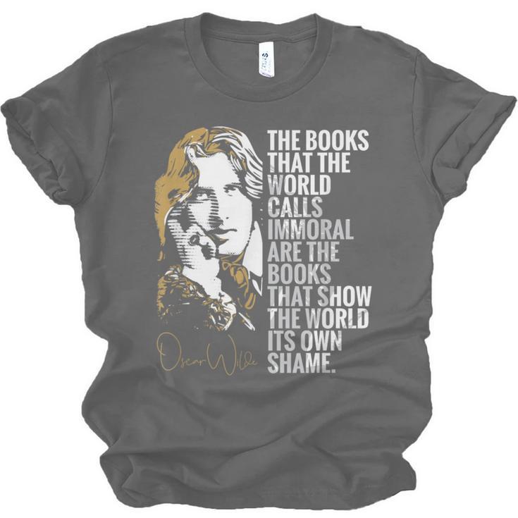 Books Called Immoral World's Shame Dorian Gray Oscar Wilde Unisex Jersey T-Shirt