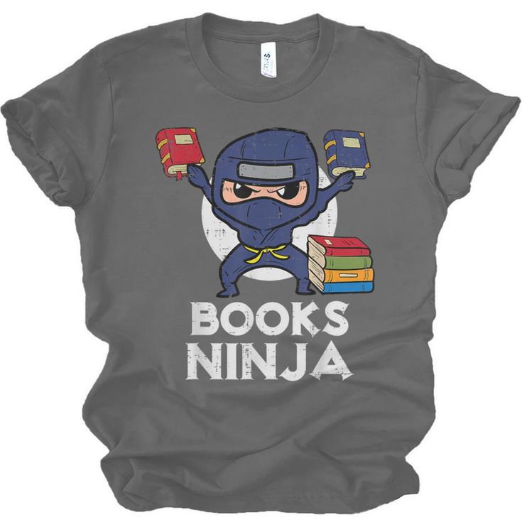Books Ninja Read Reading Librarian Book Toddler Boys Kids Unisex Jersey T-Shirt