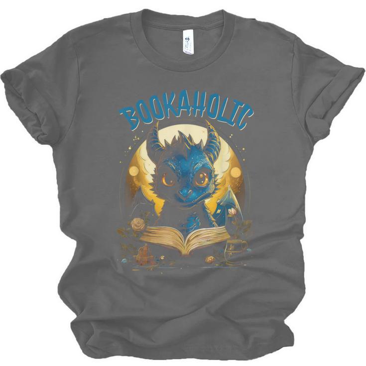 Books Quote Bookaholic Dragon Bookish Reading Unisex Jersey T-Shirt