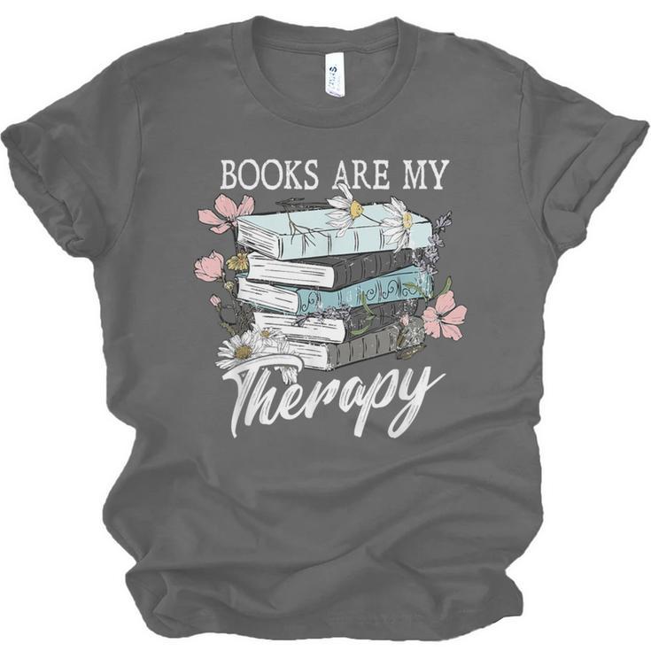 Books Are My Therapy Summer Reading Book Lovers Unisex Jersey T-Shirt