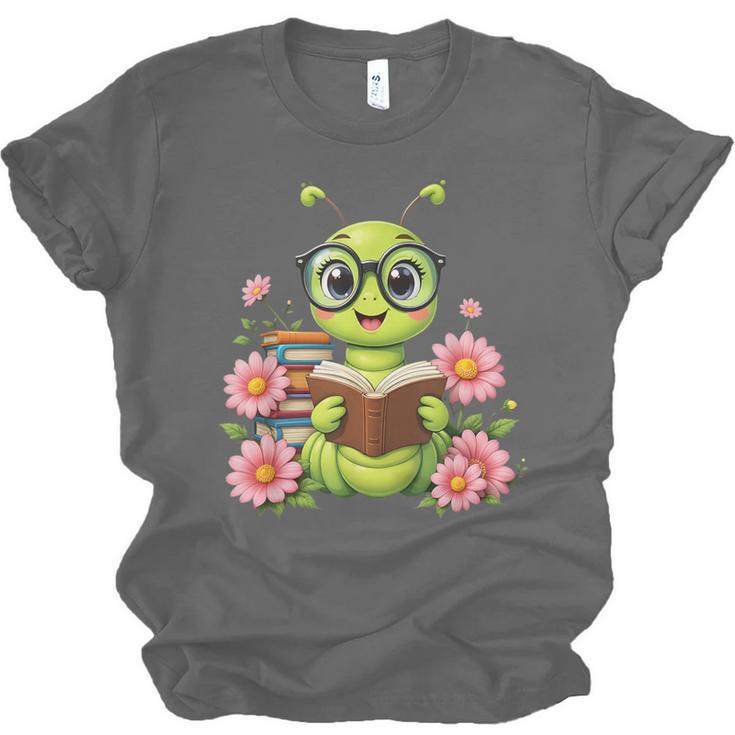 Bookworm Costume Kawaii Reading Worm For World Book Day Unisex Jersey T-Shirt