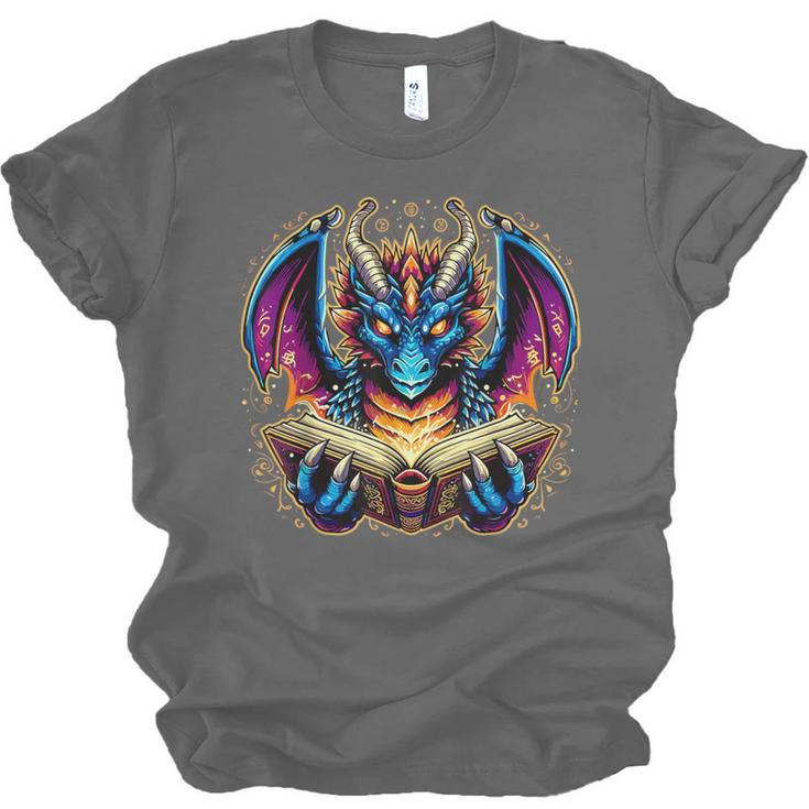 Bookworm Dragon Reading Book Lover Unisex Jersey T-Shirt Bookworm Dragon Reading Book Lover Unisex Jersey T-Shirt