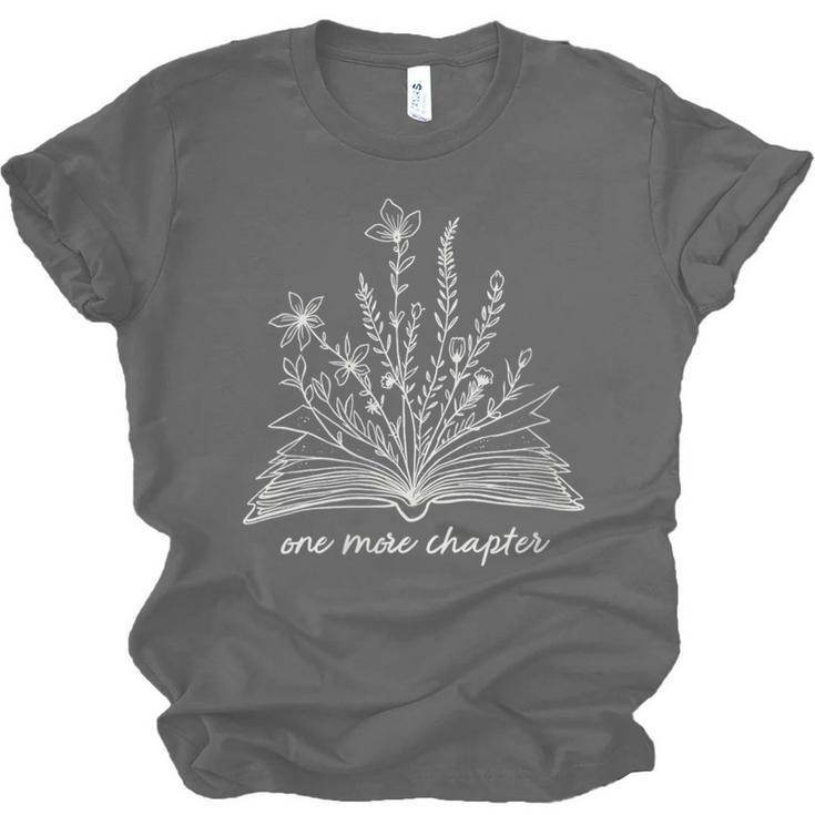 Bookworm One More Chapter Cozy Reader Minimalist Book Lover Unisex Jersey T-Shirt
