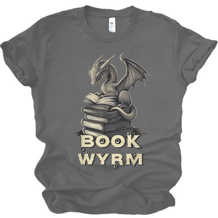 Bookwyrm Dragon Fantasy Bookish Fairytale Book Lover Unisex Jersey T-Shirt