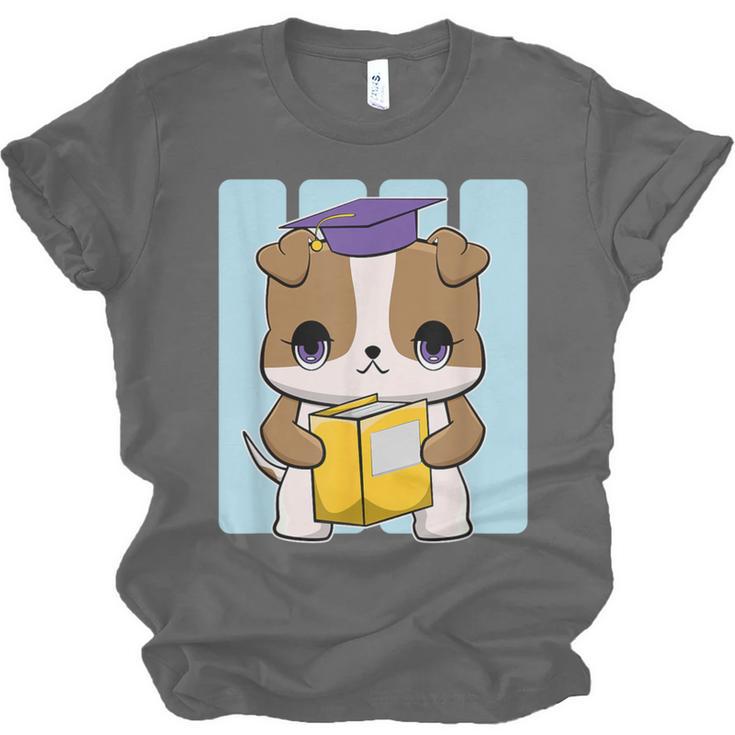 Bulldog Anime Pup Graduation Unisex Jersey T-Shirt