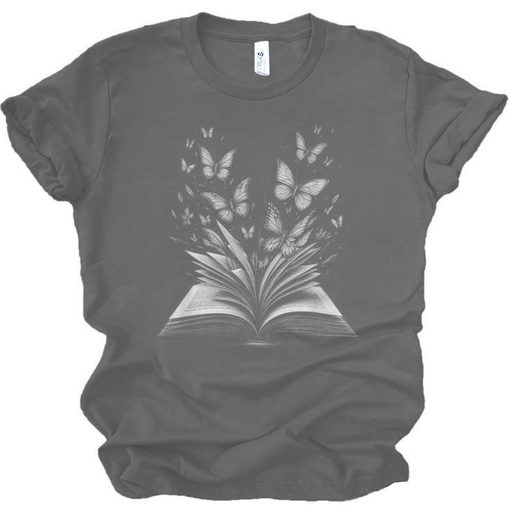 Butterflies And Book Lovers Reading Bookworm Unisex Jersey T-Shirt