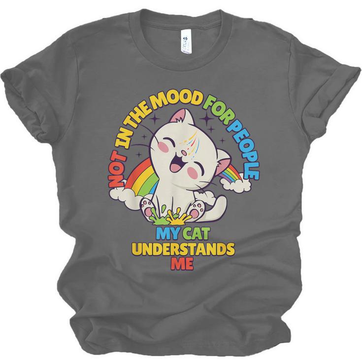 Cat Mom Loves Cats Dad Not In The Mood For People Introvert Unisex Jersey T-Shirt