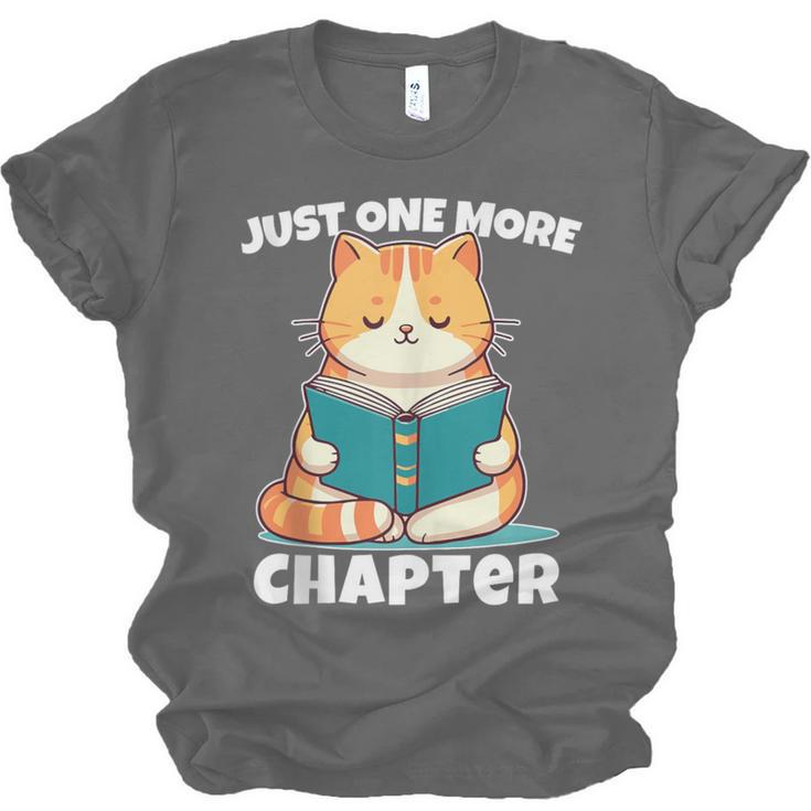 Cat Reading Books Bookworm Read One More Chapter Unisex Jersey T-Shirt