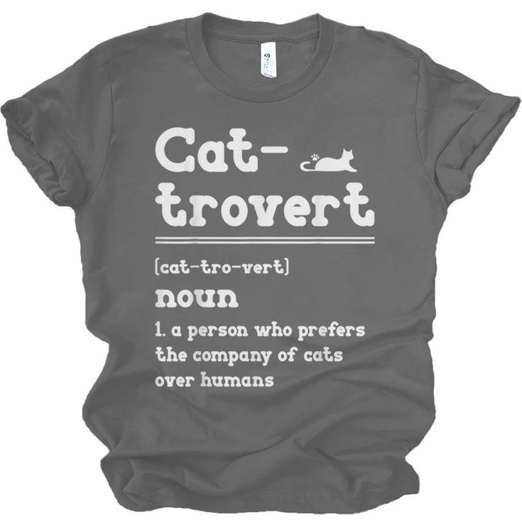 Cat-Trovert Definition Cat Introvert Pet Lover Unisex Jersey T-Shirt