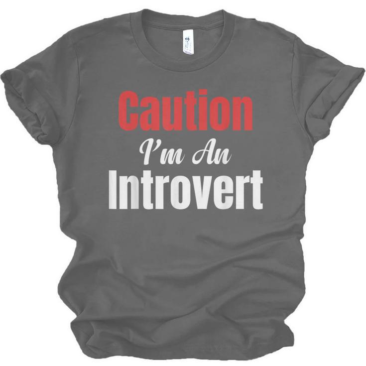 Caution I'm An Introvert Sarcastic Geek Video Gamer Jokes Unisex Jersey T-Shirt Caution I'm An Introvert Sarcastic Geek Video Gamer Jokes Unisex Jersey T-Shirt