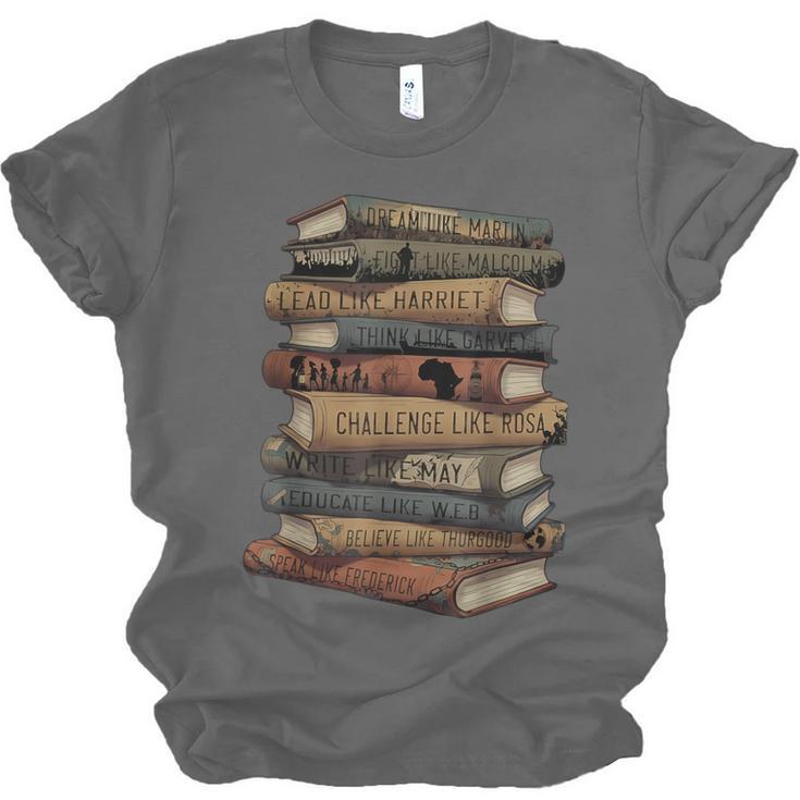 Celebrating History Month Floral Books Teacher Unisex Jersey T-Shirt