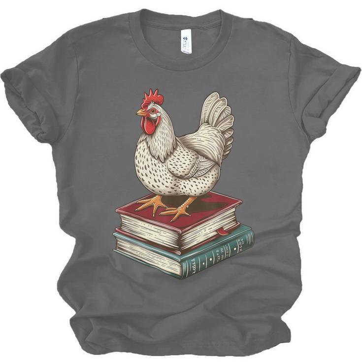 Chicken Books Back To School First Day Of School Boys Girls Unisex Jersey T-Shirt