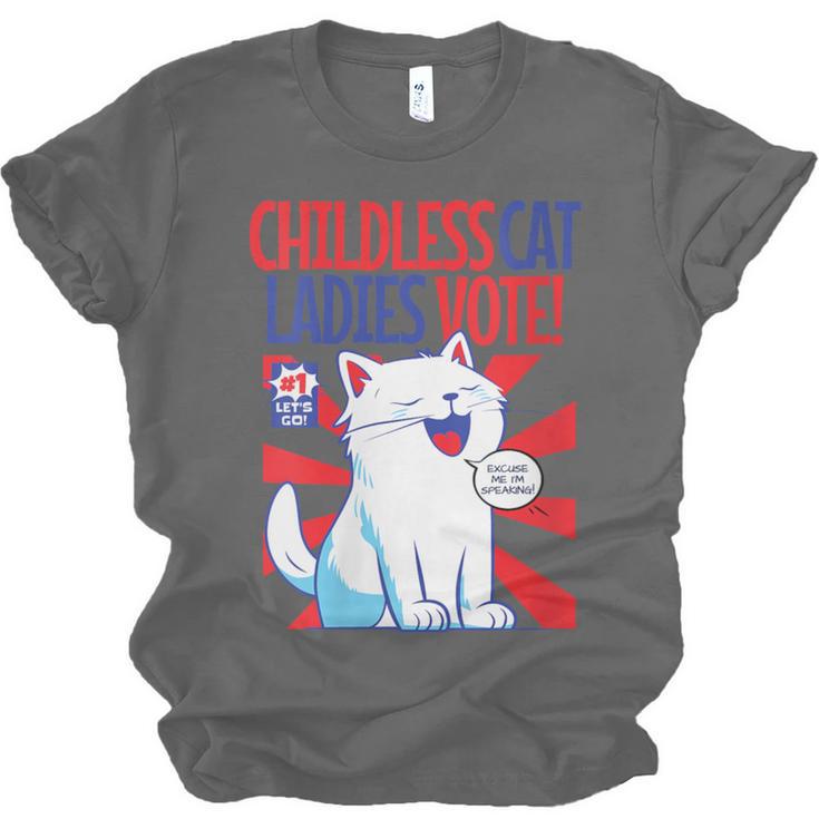 Childless Cat Ladies Vote Kamala Harris Cute Comic Book Cat Unisex Jersey T-Shirt