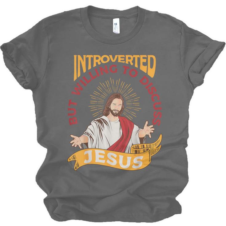 Christian Jesus Religious Sayings Catholic Introvert Unisex Jersey T-Shirt Christian Jesus Religious Sayings Catholic Introvert Unisex Jersey T-Shirt