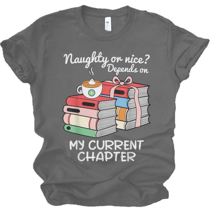 Christmas Book Lovers Naughty Or Nice Unisex Jersey T-Shirt Christmas Book Lovers Naughty Or Nice Unisex Jersey T-Shirt