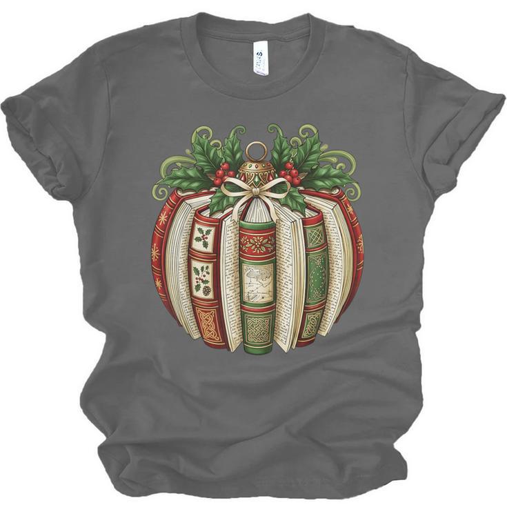 Christmas Book Ornament Bookworm Book Lover Men Women Unisex Jersey T-Shirt