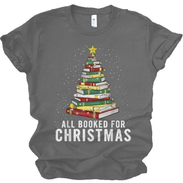 Christmas Book Tree All Booked For Xmas Unisex Jersey T-Shirt