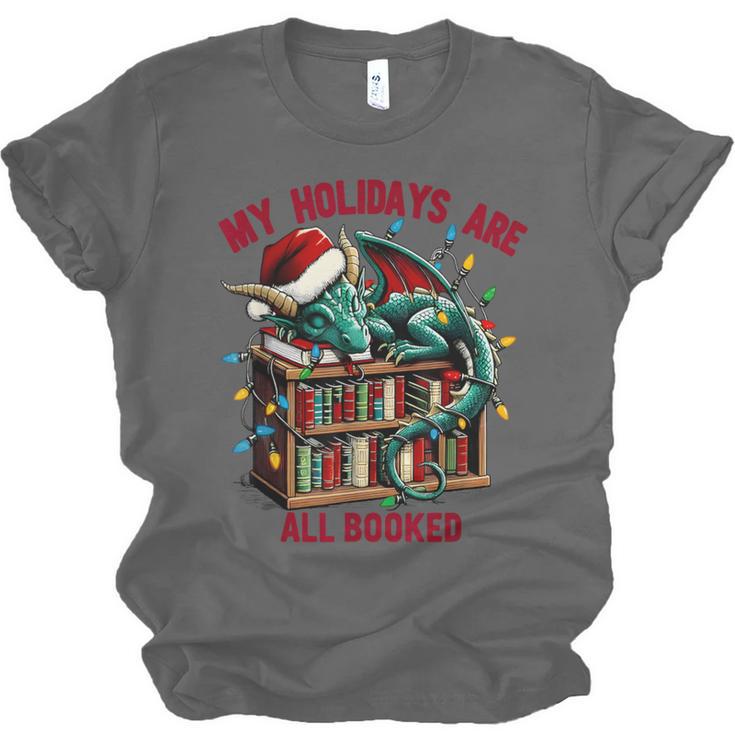 Christmas Dragon My Holidays Are All Booked Book Lovers Kids Unisex Jersey T-Shirt Christmas Dragon My Holidays Are All Booked Book Lovers Kids Unisex Jersey T-Shirt