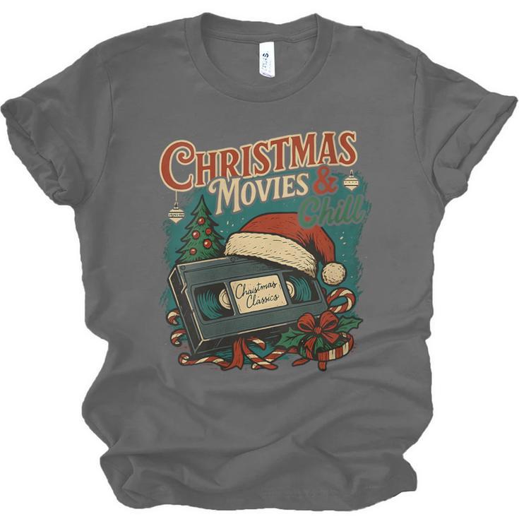 Christmas Movies Chill Retro VHS Holiday Nostalgia Unisex Jersey T-Shirt