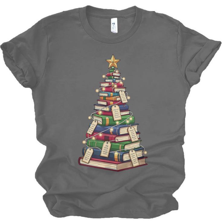 Christmas Tree Of Books For Readers And Librarians Unisex Jersey T-Shirt