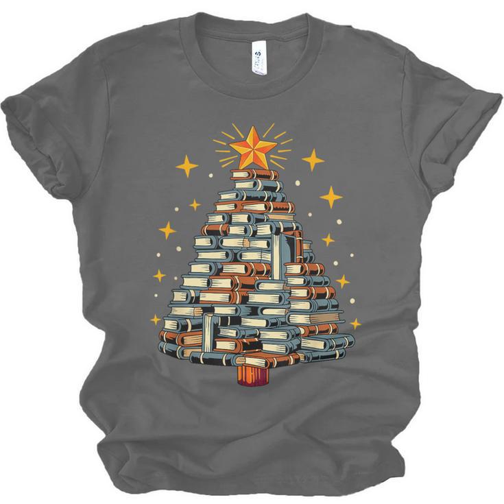 Christmas Tree Books Unisex Jersey T-Shirt