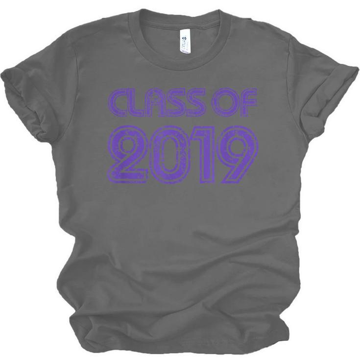 Class Of 2019 High School Graduation Purple Senior Unisex Jersey T-Shirt